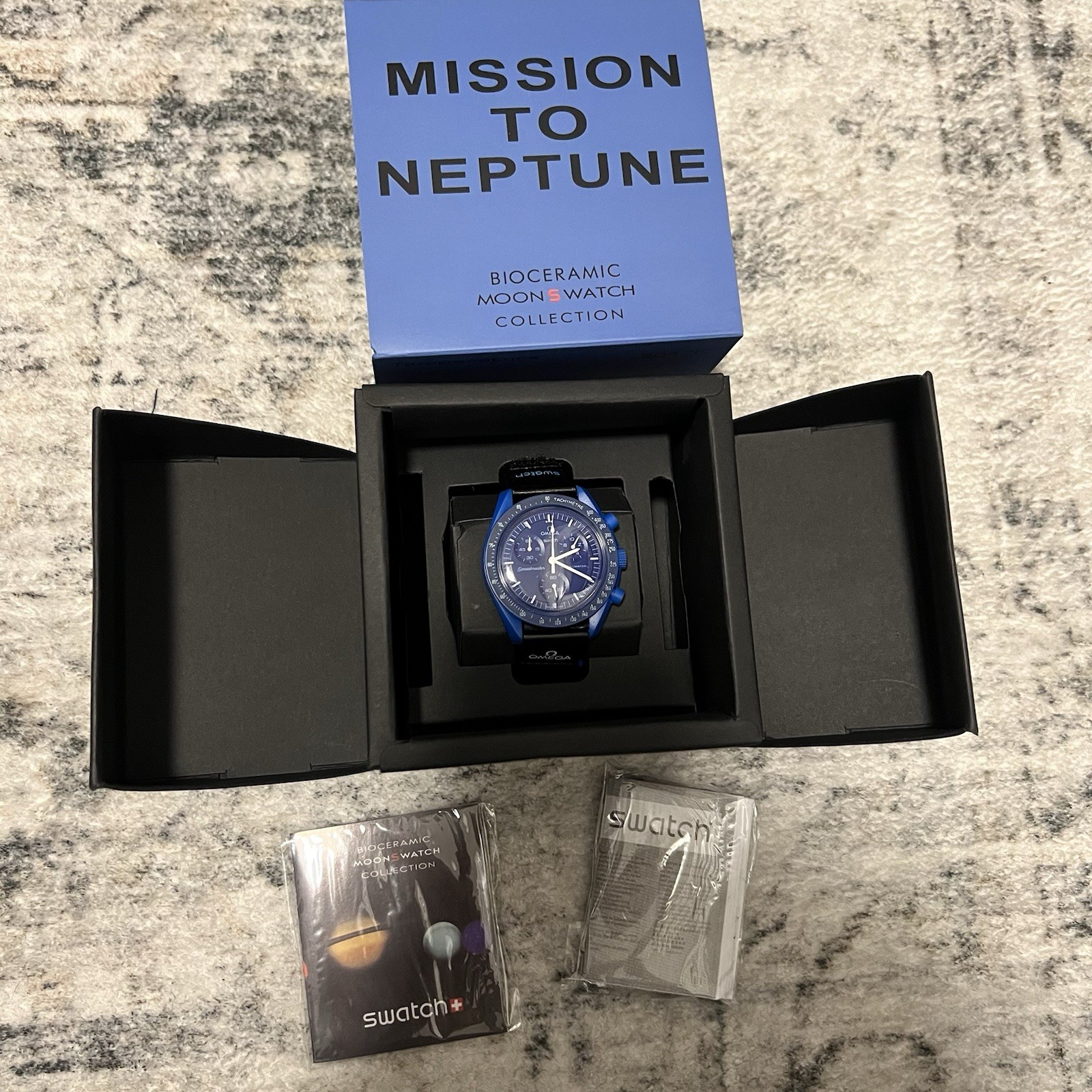 Neptune Box Bioceramic x Mission Moonswatch to OMEGA with Edition Swatch - vintagewatches.pk