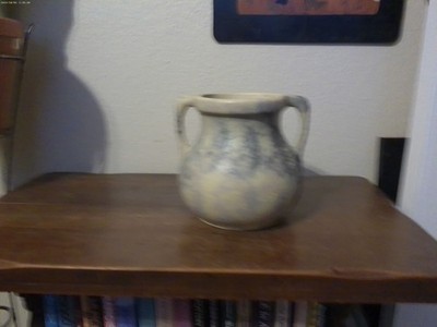 Vintage Burley Winter Pottery Light Blue Gray #54 Two-Handled Vase #2