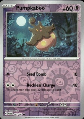 PUMPKABOO 077/182 PARADOX RIFT COMMON REVERSE HOLO POKEMON