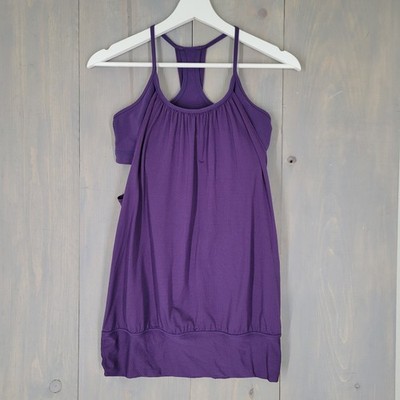 Lululemon No Limits Tank Top Women 6 Purple Built-in Bra Racerback Yoga Athletic