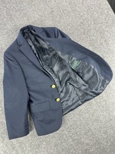 Ralph Lauren Boys Blazer SZ 8R Navy Blue Gold Button 2 Button Sportcoat
