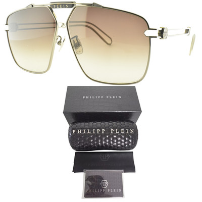 NEW PHILIPP PLEIN SPP049M 0584 63-11-145 Gunmetal Pilot Full Rim Unisex Sunglass