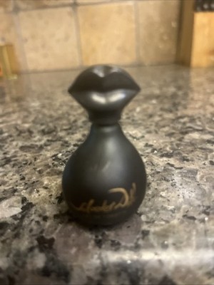 Miniature Vintage Salvador Dali Black Perfume Nose Lips Bottle 8ml NWOB