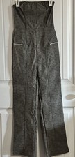 PrettyLittleThing Charcoal Faux Leather Strapless Wide Leg Jumpsuit US 4 NWT