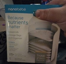 Nanobebe Breastmilk Storage Bags  Organizer 25x 5oz 150ml Sterilized BPA Free