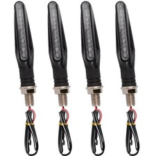 4PCS Clear Motorcycle Bike LED Turn Signal Yellow Light Indicator Light Amber