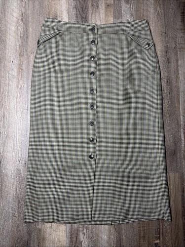 Vintage Pendleton Plaid Wool Maxi Skirt Womens Size 10 Button Front Academia