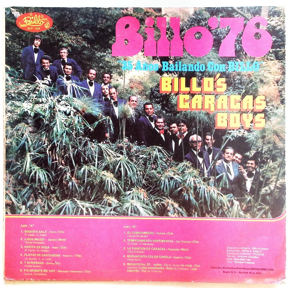 BILLO'S CARACAS BOYS – BILLO'76 - BILLO RECORDS VINYL LP 225-39 - Image 2 of 4