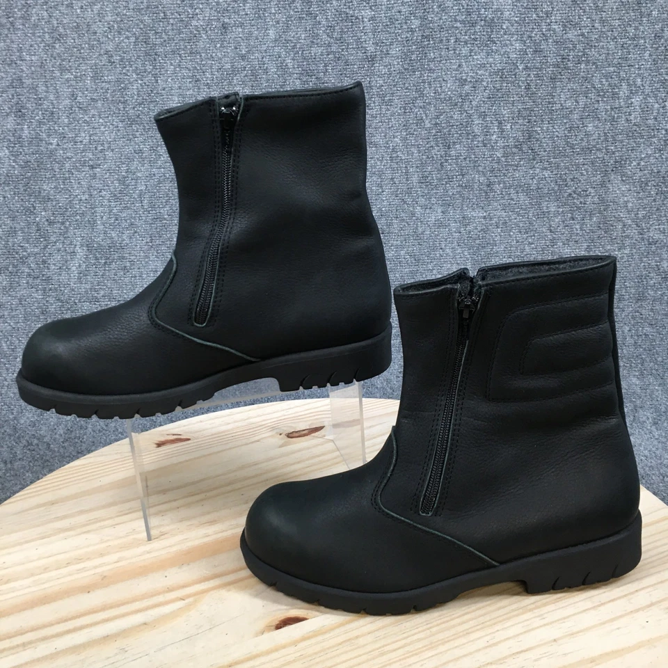 Calentadores de Puntera Botas Mujer 9 WW Botín Cuero Negro Impermeable Cremallera Lateral Foto 2 de 4