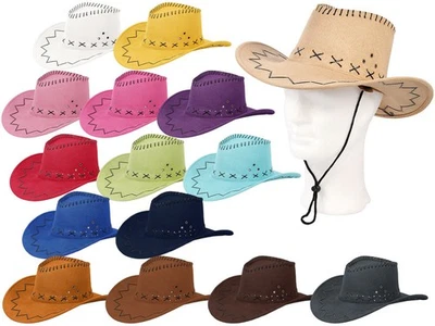 SOSACHEN Western Cowboyhut Hut Fasching Karneval Wildlederoptik Westernhut Festival