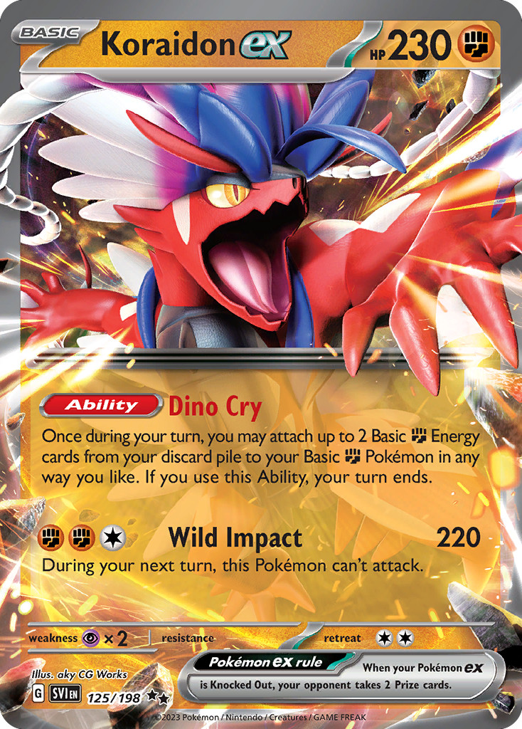 Pokemon Scarlet & Violet Double Rare Koraidon ex 125/198 - Near Mint (NM)
