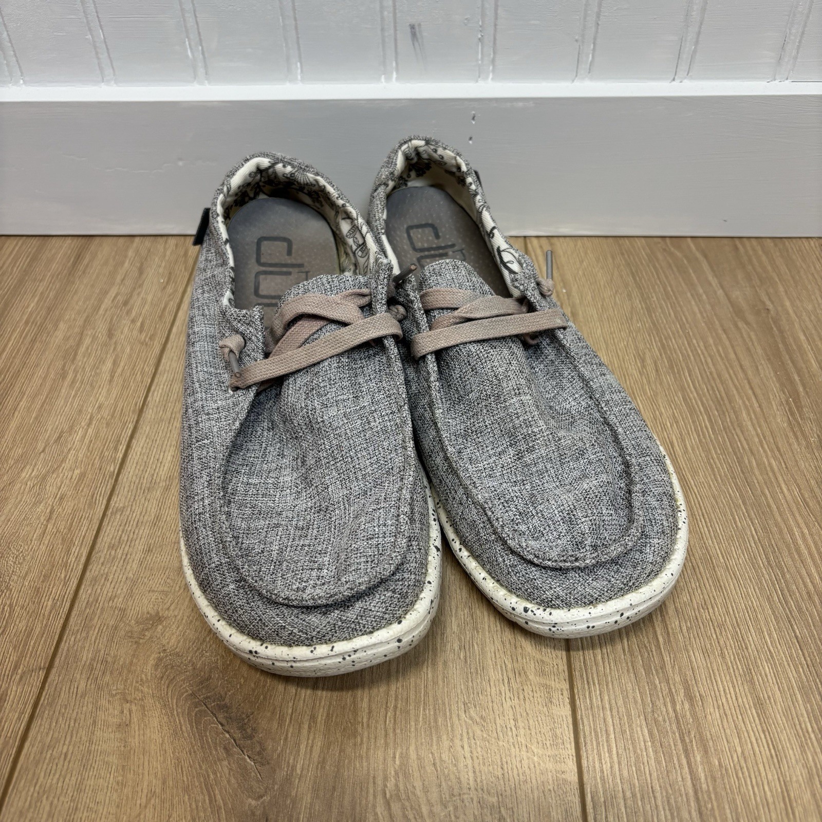 Women’s Hey Dude Wendy Linen Gray Slip On Shoes Size 10 0345