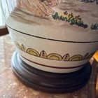 Chinese PAINTED GINGER JAR Pheasant Lady Wood Base Shades Lamp — photo 7