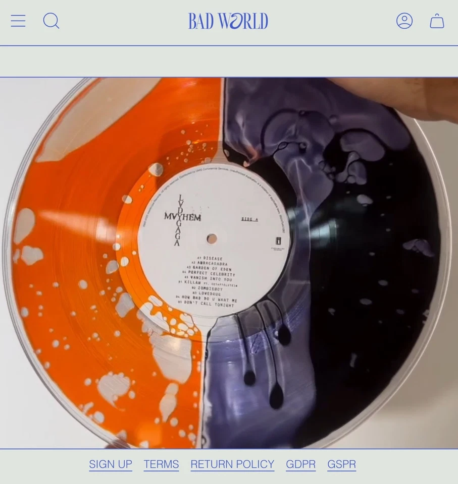 Lady Gaga MAYHEM Liquid Filled Vinyl LP Blood Record Bad World NEW RARE 🤩💿🎶 - Image 3 of 4