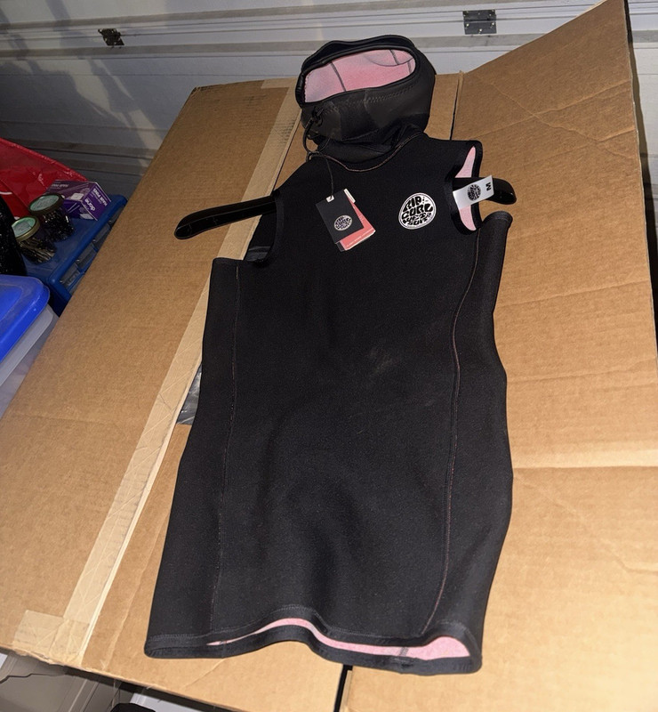 Rip Curl Flashbomb 0.5mm Hooded Sleeveless Wetsuit Vest Top, Medium & Large