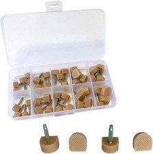High Heel Tips Replacement Kit Beige 20 Pairs Nail Pin U-Shape Caps
