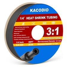 31 Ratio Heat Shrink Tubing Adhesive Lined Wire Marine Grade Black 1/4 In 65 FT