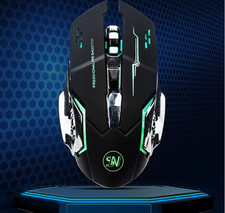 Gaming Maus Optische USB Gamer Mouse 2000DPI Beleuchtet 6 Tasten PC Computer