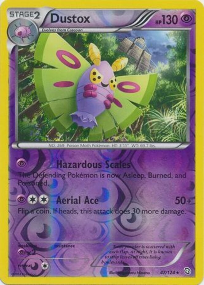 Dustox - 47/124 - Rare - Reverse Holo LP, English Pokemon Dragons Exalted