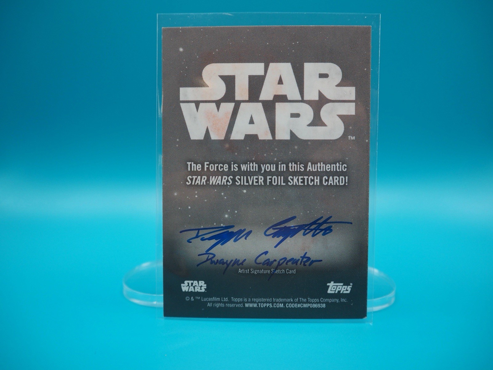 2025 Topps Chrome Star Wars Silver Foil Sketch 1/1 Figrin D’an Auto D. Carpenter view 2