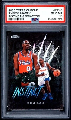 2025 Topps Chrome Tyrese Maxey Refractors (PSA 10)