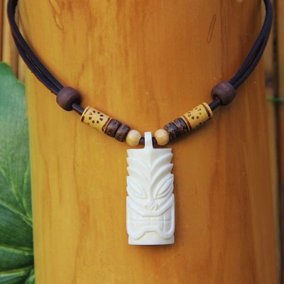 Leather Chain Surfer Chain Necklace Tiki Mens Necklace Womens Chain Tikki Scrubs
