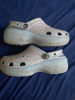 CROCS Classic Glitter Clog Glitter Women 6 Blue
