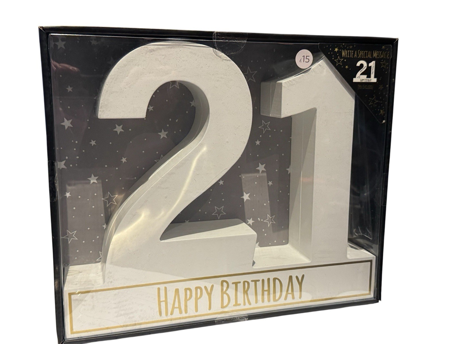 21st Birthday Wooden Birthday Signature Plaque Happy Gift Sign Pen included 23cm