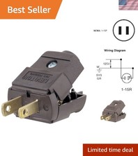 Leviton 15 Amp, 125 Volt NEMA 1-15P Brown Plug - Polarized  Reliable Connection