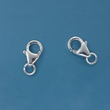 2 Sterling Silver Lobster Claw Clasp w/ Open Jump Ring 6 x 10mm 13.5mm  33211