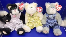 TY Attic Cat Katrina PURRCY WHISKERS Set of 3 Jointed 8.5" 