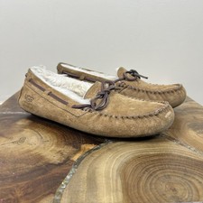 Ugg Dakota Moccasin Slip On Slippers Women Size 7 Chestnut Suede Shearling Lined