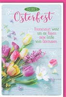 Ostern - GlüCkwunschkarte Im Format 11,5 X 17 Cm Mit Umschlag - Bunte Blumen Mit
