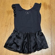 Jacques Moret Black Dance Leotard Dress Rhinestone Girls Size 6/7