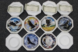 Lot of 6 Franklin Mint Ronald Van Ruyckevelt Eagle 24K & Fine Porcelain Plates