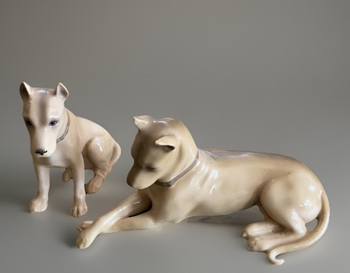 Pair VTG 50’s Erphila German Ceramic Dog Figurine - Great Dane - MCM Fawn
