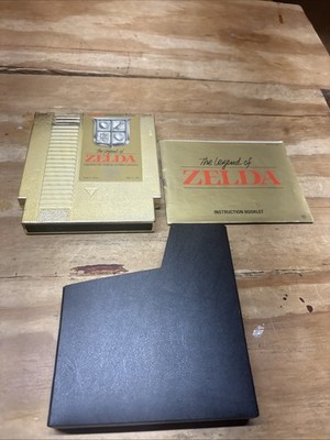 Legend Of Zelda NES Gold Cartridge & Manual Nintendo Authentic Dry Battery