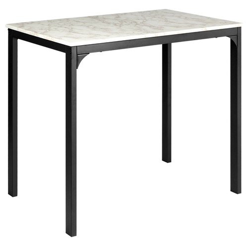 Juego de comedor de 3 piezas de contraaltura mesa de mármol sintético y 2 sillas barra de cocina nuevo - Imagen 11 de 12