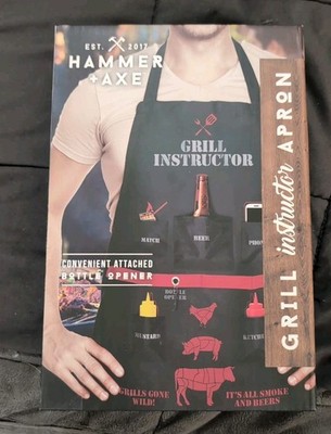 Hammer + Axe Barbecue BBQ Apron  Grill Instructor Apron