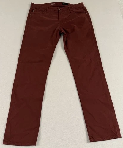Mens Adriano Goldschmied AG Tellis Jeans Burgundy Modern Slim 38 X 34 New $198