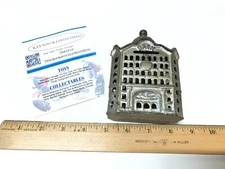 Vintage A.C. Williams Cast Iron Domed Building Still Bank c.1910 Large Version