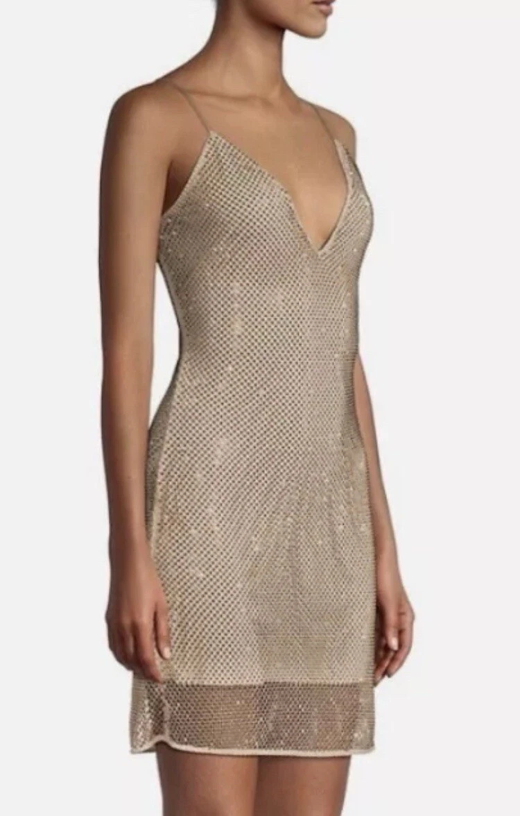 Robe Ramy Brook violet métallisé Gucci clous dorés maille maillon chaîne taille 12