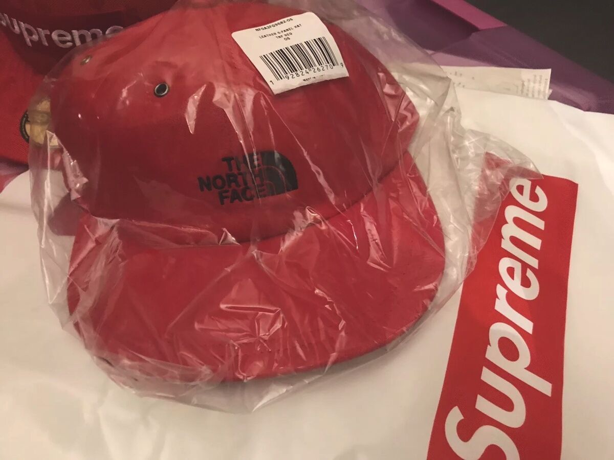 New Supreme X The North Face Red Leather 6 Panel Strap Back New Supreme X The North Face Red Leather 6 Panel Strap Back