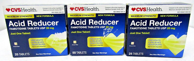 CVS Max Strength Acid Reducer 100 tabs total 2 boxes of 25 tabs & 1 box of 50