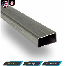 1-1/2" x 3" Rectangular Metal Tube - Mild Steel - 14 gauge - ERW - 36" long