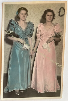 orig. Foto AK Berlin Tempelhof Frauen Damen koloriert um 1930