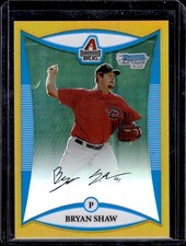 2008 Bowman Chrome BRYAN SHAW Gold Refractor /50 1st Prospect RC Diamondbacks