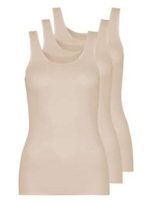 Pompadour 3er Pack Damen Shirt ohne Arm Intime Gr. 36-50 in sechs Farben