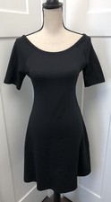 Zara Trafaluc Women’s Fit & Flare Wide Neck Dress Black Size Small