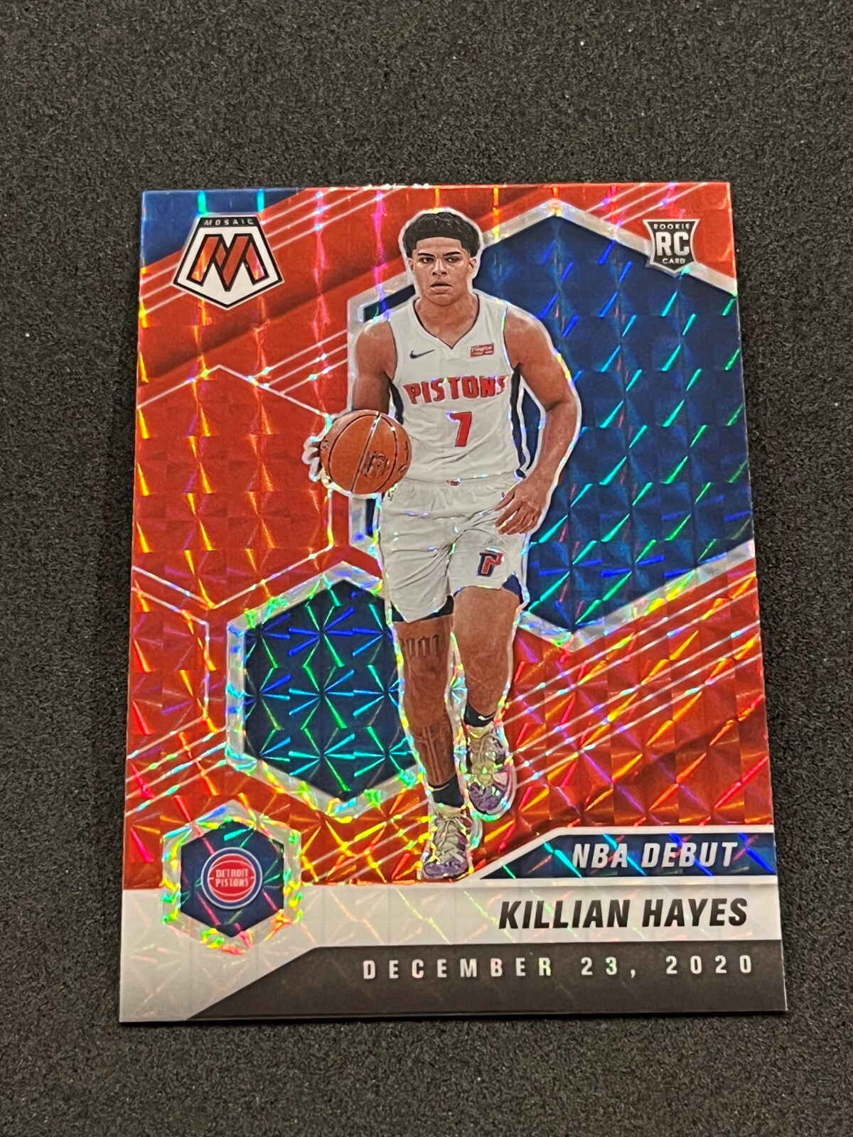 2020-21 Panini Mosaic Basketball Killian Hayes NBA Debut Red Mosaic Prizm #270